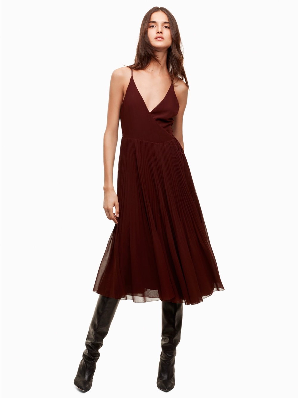Aritzia Wilfred Beaune Pleated Dress